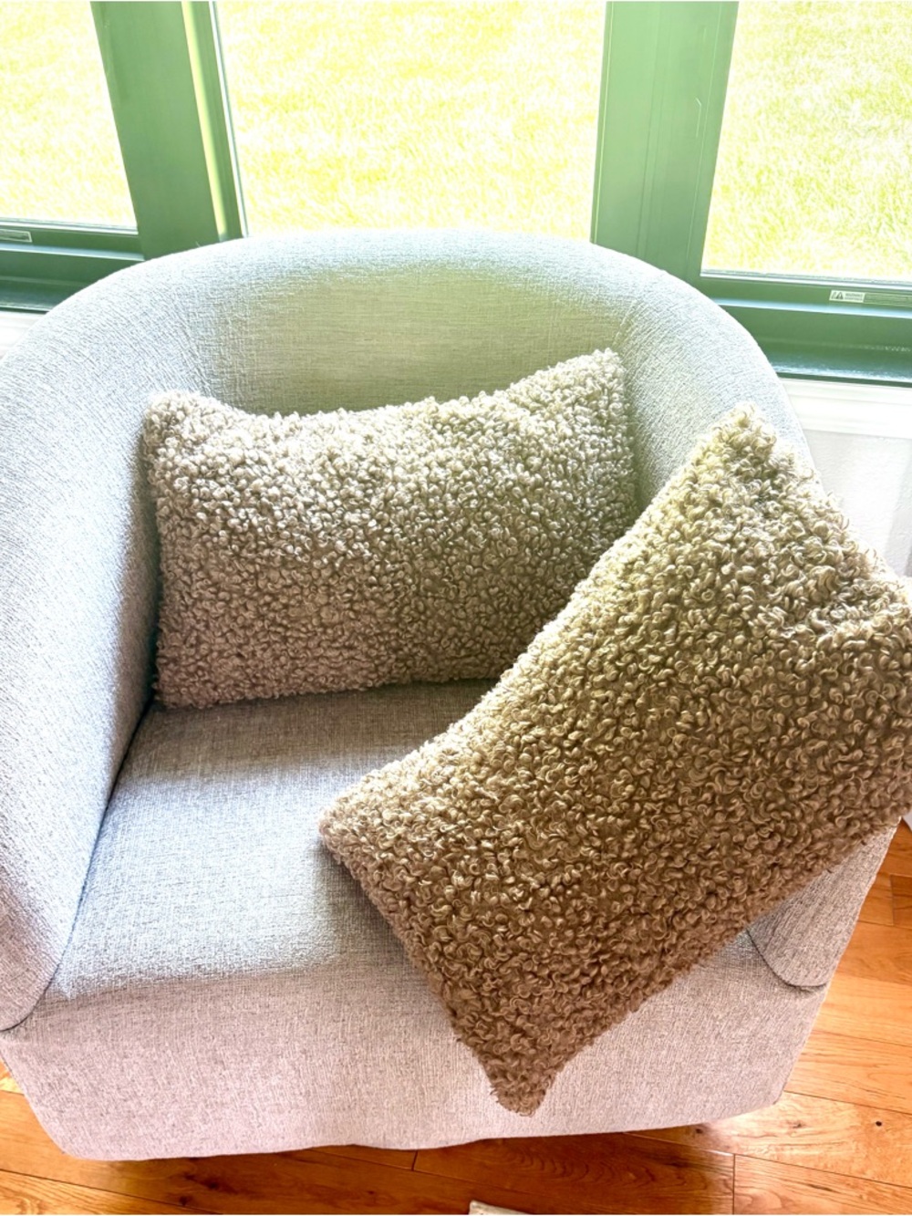 Cozy Taupe/Khaki Teddy Throw Pillow Covers - Set of 2